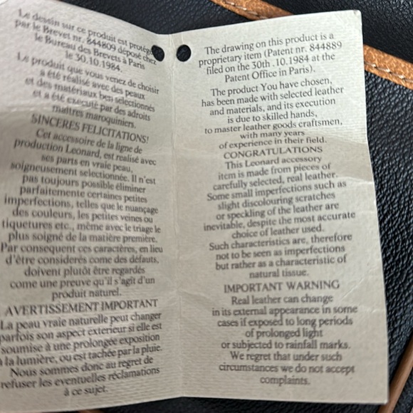 Authentic Leonard Paris N.C. 19294 sling Bag crossbody bag Made in Italy - Picture 12 of 12